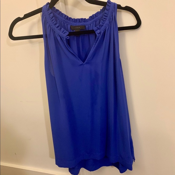 J Crew Periwinkle Blue Ruffle Work Tank Top - Picture 5 of 5